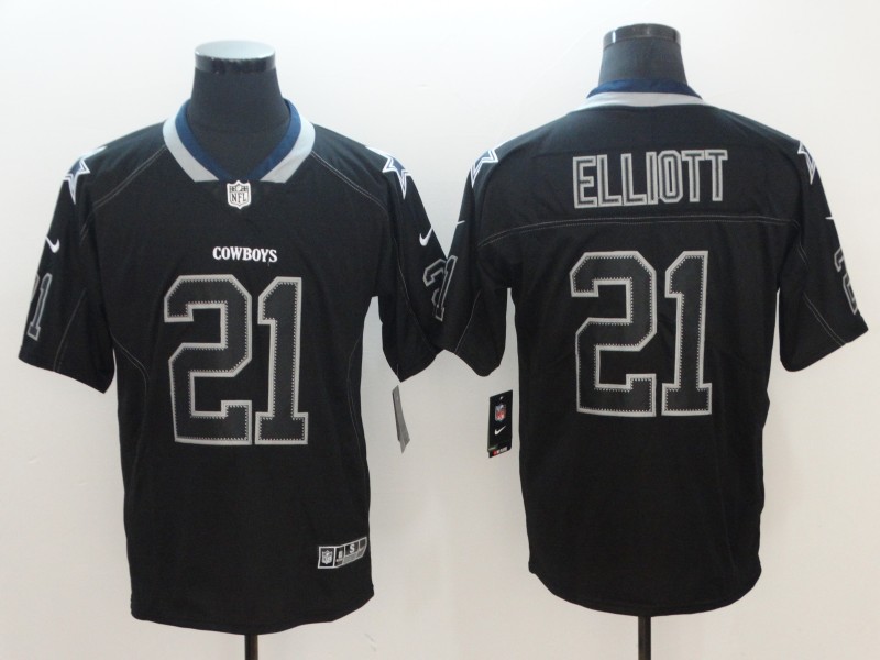 Men's Dallas Cowboys Ezekiel Elliott #21 Black Alternate Jersey
